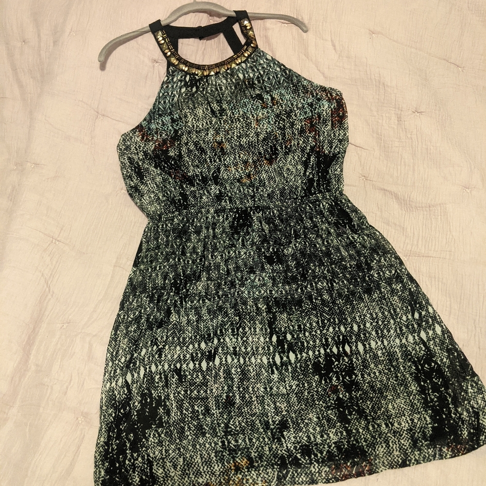 Black dress with beaded neckline